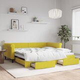  Dnevni krevet na razvlačenje s ladicama žuti 100x200 cm baršun | shoptok.hr