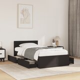 Furnova Posteljni okvir z vzglavjem brez vzmetnice črn 90x200 cm, (21935411) Cene