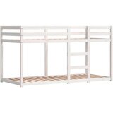  Krevet na kat sa zavjesama bijelo-crni 90 x 200 cm od borovine | shoptok.hr