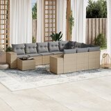 Maison Chic Seti vrtnega pohištva - Vrtna garnitura - Vrtni pohištvo set 11-delna z blazinami bež poli ratan, (21816359) | Shoptok.si