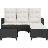  3-dijelna vrtna garnitura od poliratana s jastucima crna L | shoptok.hr