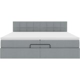 vidaXL Otomanski posteljni okvir z vzmetnico svetlo siv 200x200 cm | Shoptok.si