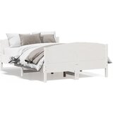  The Living Store Posteljni okvir brez vzmetnice bel 140x190 cm trdna borovina - Posteljni Okvir, (21447539) | Shoptok.si
