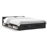 vidaXL Okvir za krevet s ladicama crni 140x190 cm konstruirano drvo | shoptok.hr