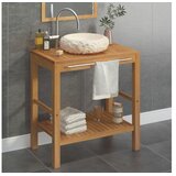 vidaXL kupaonski ormarić od tikovine s krem mramornim lavabo - umivaonikom | shoptok.hr