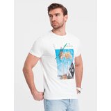 Ombre Men's printed cotton t-shirt California - white | Eponuda.ba