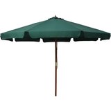 vidaXL Zunanji senčnik z lesenim drogom 330 cm zelen Cene
