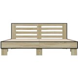  Posteljni okvir sonoma hrast 180x200 cm inž. les in kovina, (21166089) | Shoptok.si