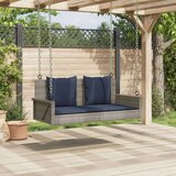 vidaXL Klupa za ljuljanje s jastucima siva 119x56x48 cm poli ratan | shoptok.hr