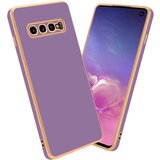  Ohišje, združljiv s Samsungom v sijajnem vijoličnem - zlati - zaščitni pokrov iz fleksibilnega silikona TPU in z zaščito pred kamero, (20603771) | Shoptok.si