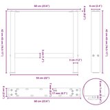  Noge za klub stolić bijele 2 kom 60 x (42-43) cm čelik | shoptok.hr