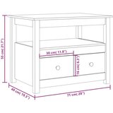 Stolić za kavu bijeli 71 x 49 x 55 cm od masivne borovine | shoptok.hr