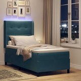 Box spring krevet s LED trakama Plava 80 x 200 cm Baršun - Tamno plava 80 x 200 cm Prošiveno gumbima | shoptok.hr