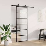 vidaXL Klizna vrata s priborom crna 76 x 205 cm od ESG stakla | shoptok.hr