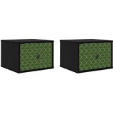  Wall-mounted noćni ormarić GELEEN 2 kom. Crni hrast | shoptok.hr