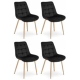  BERA stolica - crni baršun / noge od hrasta x 4 | shoptok.hr