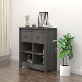  Komoda sivi 70 x 35 x 80 cm od masivne borovine Cijene