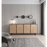 Marckeric Crna/u prirodnoj boji komoda u dekoru hrasta 201x80x40 cm Alana – | shoptok.hr