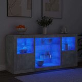  Komoda z LED lučkami betonsko siva 142,5x37x67 cm | Shoptok.si