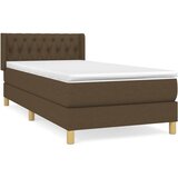  Krevet s oprugama i madracem tamnosmeđi 90 x 190 cm od tkanine | shoptok.hr
