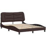  Posteljni okvir z LED lučkami temno rjav 140x190 cm tkanina, (21095190) | Shoptok.si