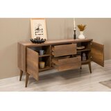 Hanah home vina 02 1053 walnut anthracite (produživi trpezarijski sto, stolice i konzola (5 komada))
