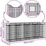  Gabionski uzdignuti krevet 2 pcs Srebrno 200 x 50 x 80 cm | shoptok.hr