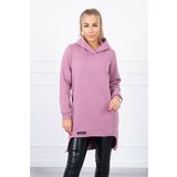 Kesi insulated sweatshirt with longer back dark pink Cene