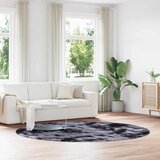 vidaXL Čupavi tepih s visokim vlaknima tamnosiva 240x240 cm poliester Cijene