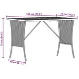  Vrtni stol s pločom od akacije crne boje 105x75x72 cm poliratan - Crna 1 | shoptok.hr