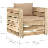  2-dijelna vrtna garnitura s jastucima zeleno impregnirano drvo | shoptok.hr
