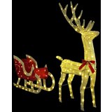 vidaXL Jelenova sani Toplo bela 120 cm 55 cm blago | Shoptok.si