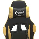  Okretna igraća stolica crno-zlatna od umjetne kože | shoptok.hr