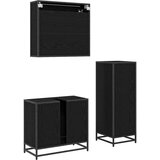  Set namještaja za kupaonicu 3 pcs Crni hrast 65 x 33 x 60 cm | shoptok.hr