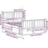 vidaXL Kovinska posteljna konstrukcija z vzglavjem Bela in svetlo siva, (5000084579) | Shoptok.si
