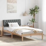  Okvir kreveta smeđe i tamnosivo 100 x 200 cm Masivna borovina | shoptok.hr