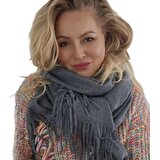 Pri Scarf Thick scarf tassels single color warm soft 200x70 cm | Shoptok.si