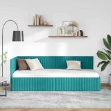  Kutni okvir kreveta s uzglavljem Tirkizna 80 cm x 200 cm Baršun | shoptok.hr