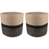  Set saksija za biljke 2 pcs Prirodna i crna Ø 28 x 28 cm | shoptok.hr