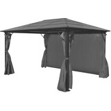  Sjenica sa zavjesom antracit od aluminija 400 x 300 cm | shoptok.hr