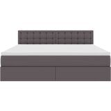  Krevet S LED lampica s uzglavljem Siva 180 x 200 cm PVC | shoptok.hr