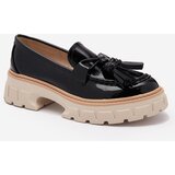 Resti Black lacquered women's moccasins with tassels Kaipo- Footwear | shoptok.hr