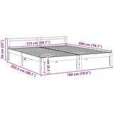  Posteljni okvir brez vzmetnice bel 180x200 cm trdna borovina | Shoptok.si