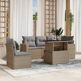 vidaXL 6-dijelni set vrtnih sofa s jastucima bež od poliratana | shoptok.hr