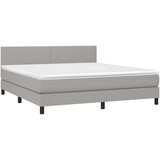  Box spring postelja z vzmetnico LED sv. siva 180x200 cm blago, (20789454) | Shoptok.si