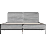  Okvir kreveta boja hrasta 160x200 cm konstruirano drvo i metal | shoptok.hr