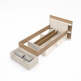 Marckeric Bijeli/u prirodnoj boji krevet u dekoru hrasta s prostorom za odlaganje bez podnice 90x200 cm Albo – | shoptok.hr