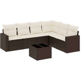 vidaXL 7-dijelni set vrtnih sofa od poliratana s jastucima smeđi | shoptok.hr