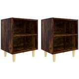  Nočna omarica z nogami 2 kosa dimljeni hrast 40x30x50 cm, (20733305) | Shoptok.si