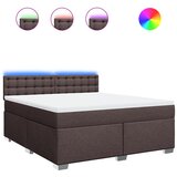 vidaXL Box spring postelja z vzmetnico temno rjava 180x200 cm blago, (21304719) Cene